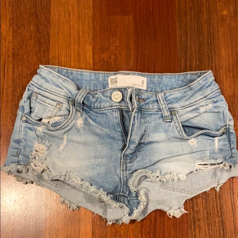 Light washed denim shorts